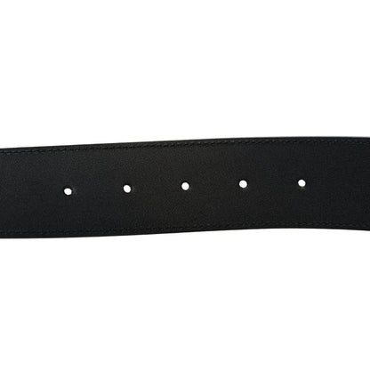 Gucci Textured Dollar Calfskin Criss-Cross Double G Memorable Buckle 40mm Belt 85 34 Black 4 of 5