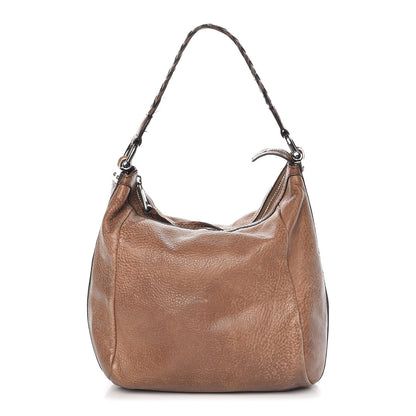 Gucci Pebbled Calfskin Guccissima Medium Bamboo Bar Hobo Light Brown 1 of 17