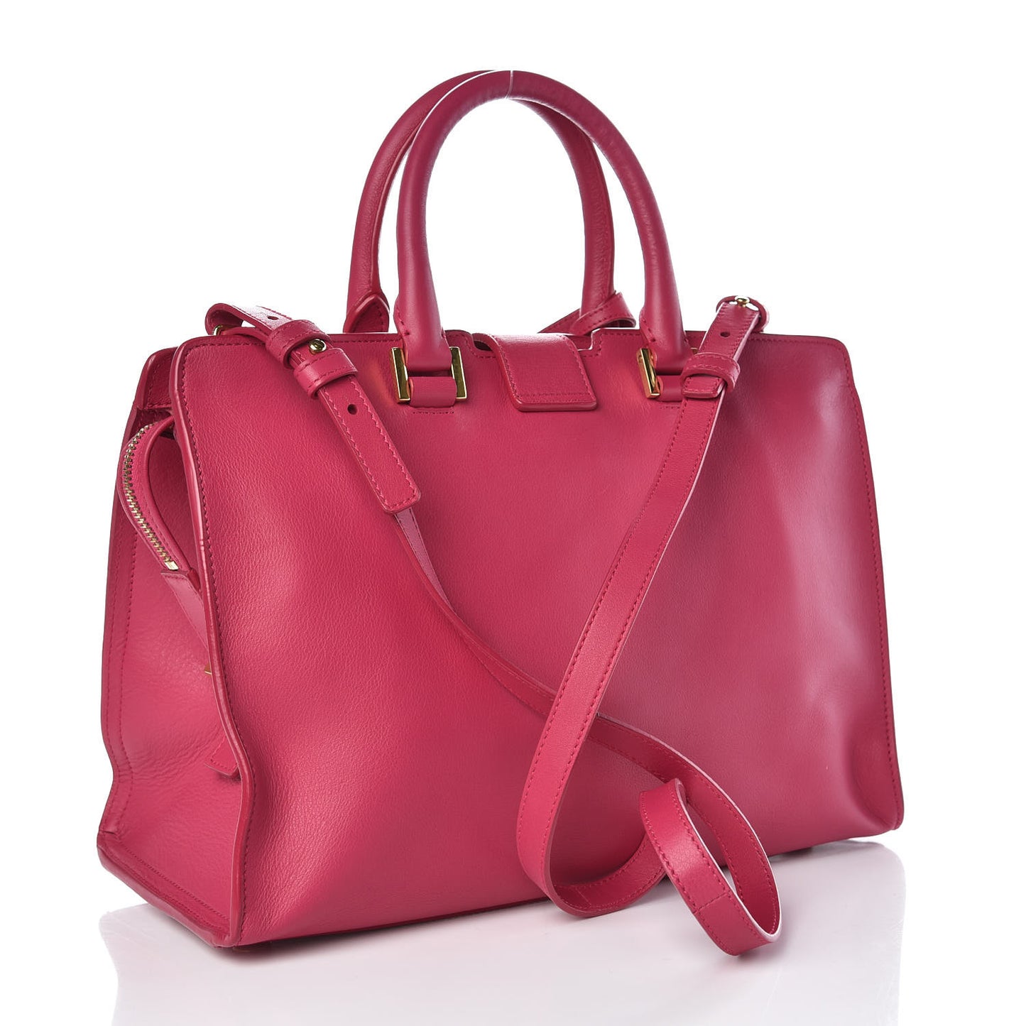 Calfskin Small Classic Y Cabas Fuchsia