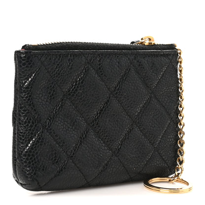 Chanel Caviar Quilted Key Holder Case Black 3 of 9