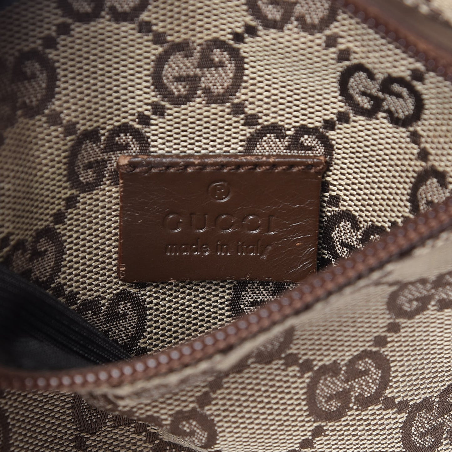 GG Monogram Double Pocket Belt Bag Brown