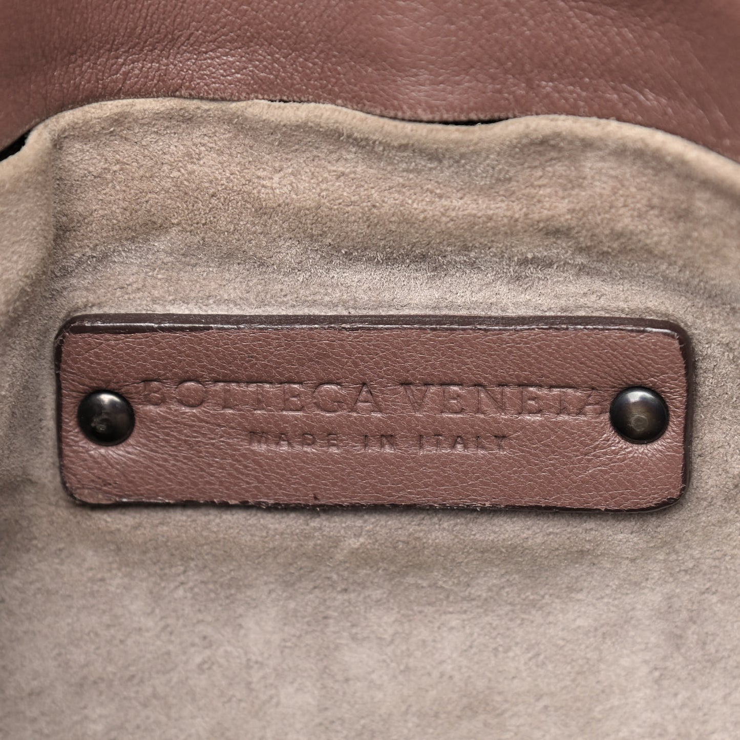 Nappa Intrecciato Double Handle Bucket Bag Brown