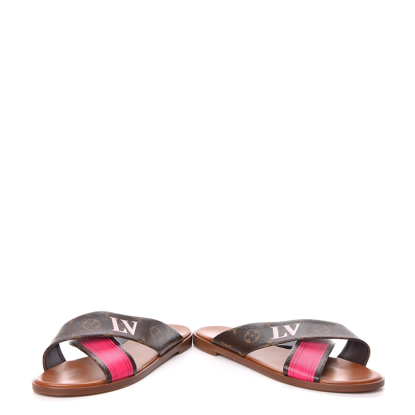 Monogram Panorama Flat Mules 38.5 Cacao