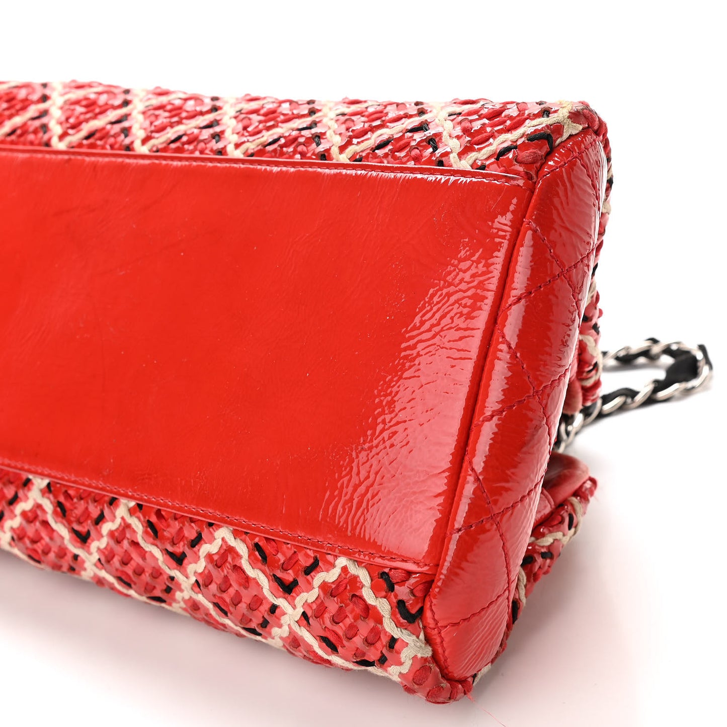 Patent Hand Embroidered Small Just Mademoiselle Red