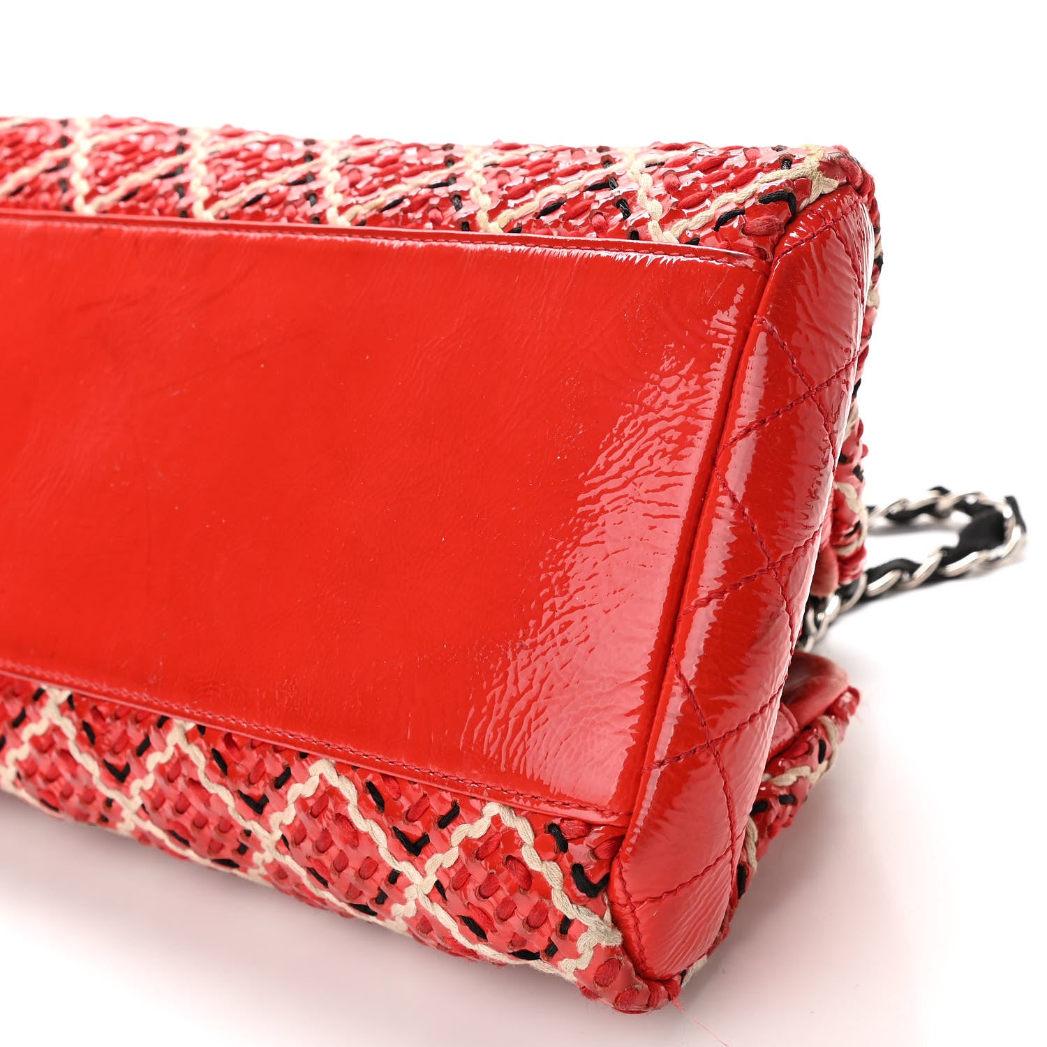 Chanel Patent Hand Embroidered Small Just Mademoiselle Red 9 of 13