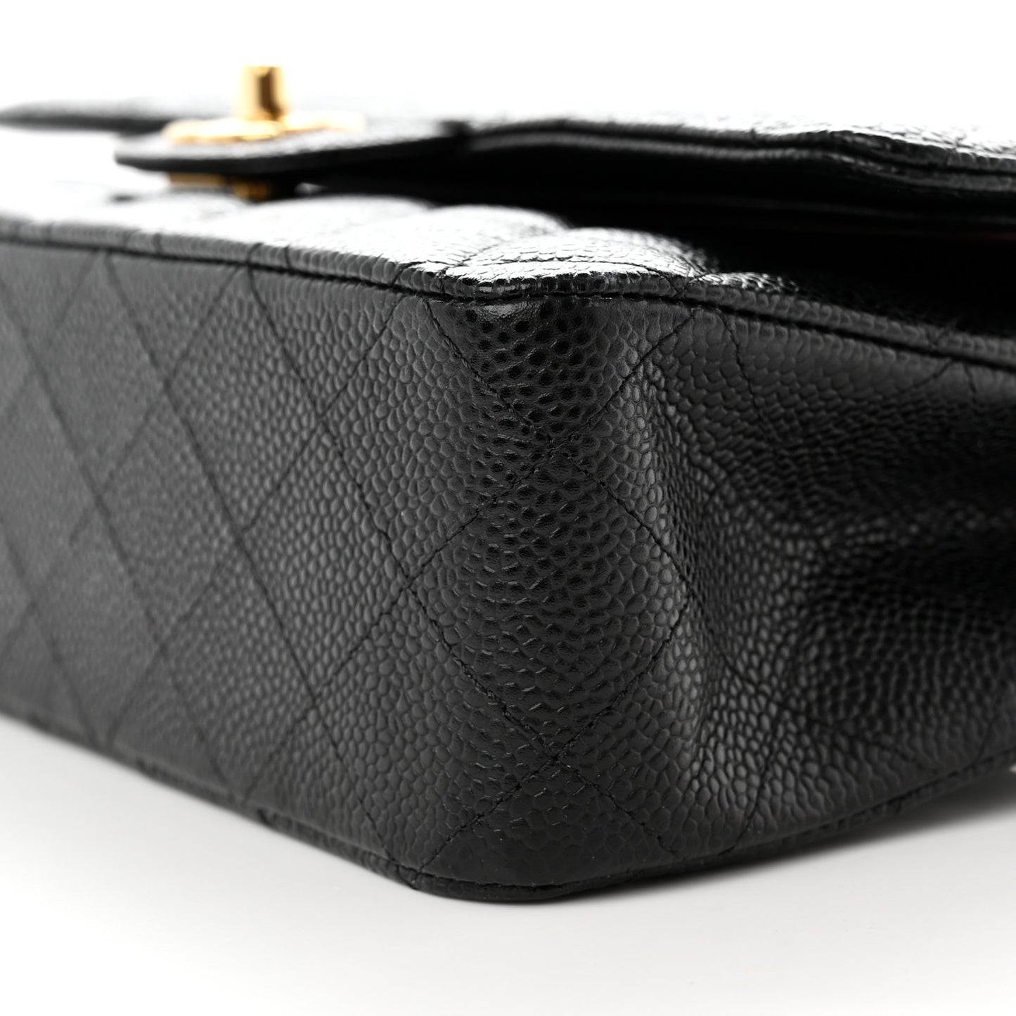 Caviar Quilted Medium Double Flap Black