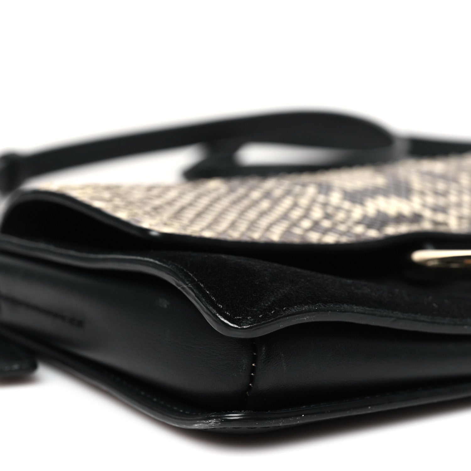 Chloe Snakeskin Calfskin Small Faye Shoulder Bag Natural Black 9 of 11