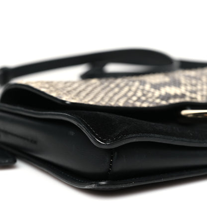 Chloe Snakeskin Calfskin Small Faye Shoulder Bag Natural Black 9 of 11