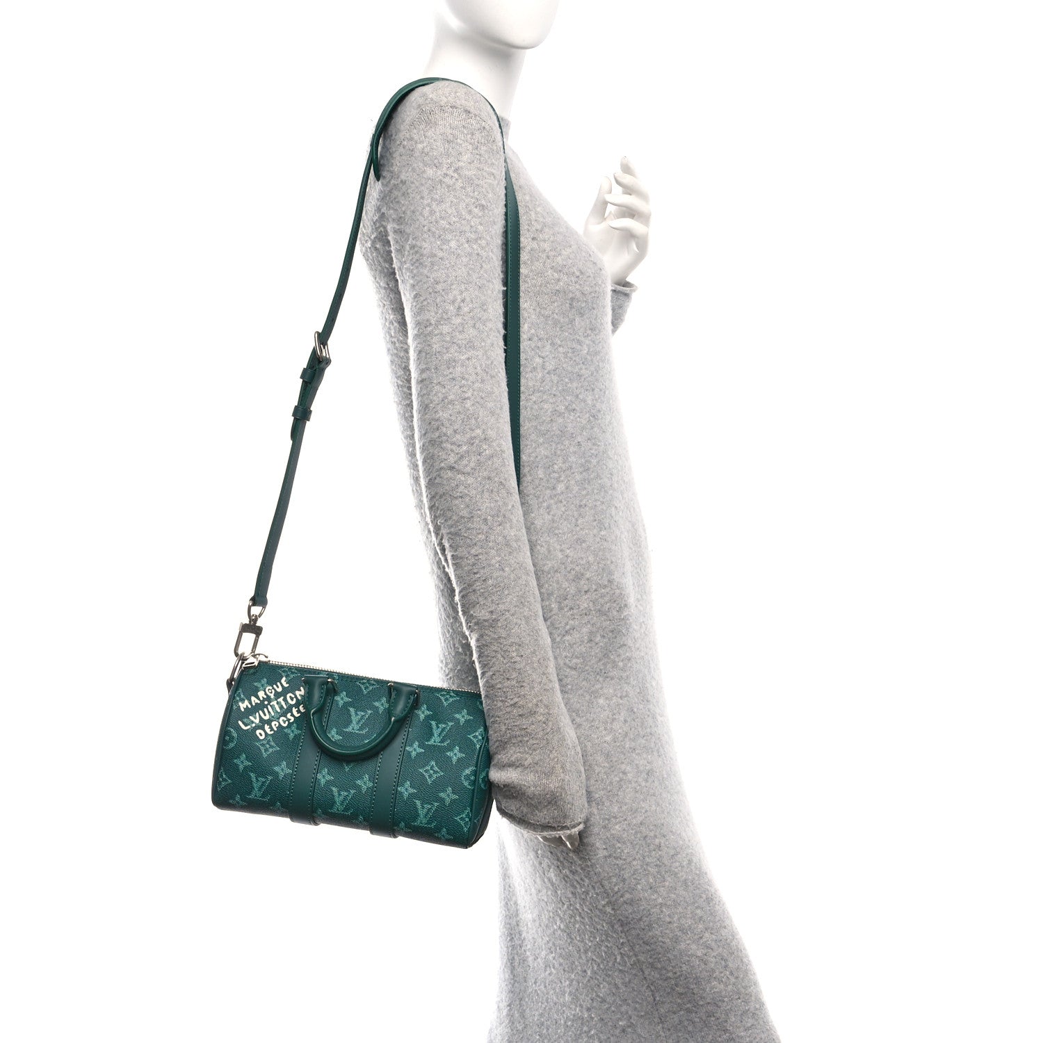 Louis Vuitton Monogram Heritage Keepall Bandouliere 25 Green 2 of 9