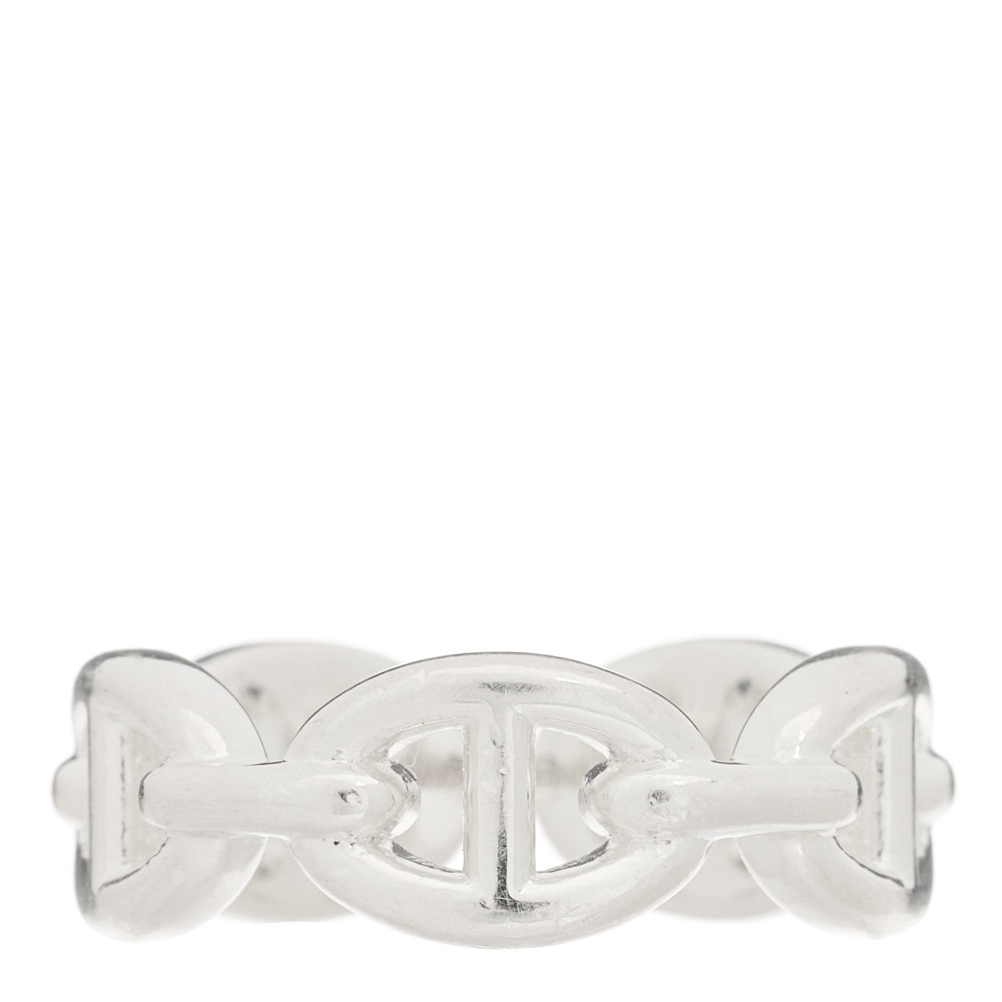 Hermes Sterling Silver PM Chaine d'Ancre Enchainee Band Ring 53 6.25 1 of 7