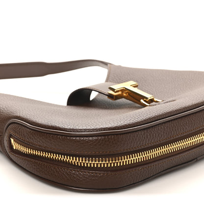 Tom Ford Pebbled Calfskin Monarch Hobo Bag Saddle Brown 8 of 9