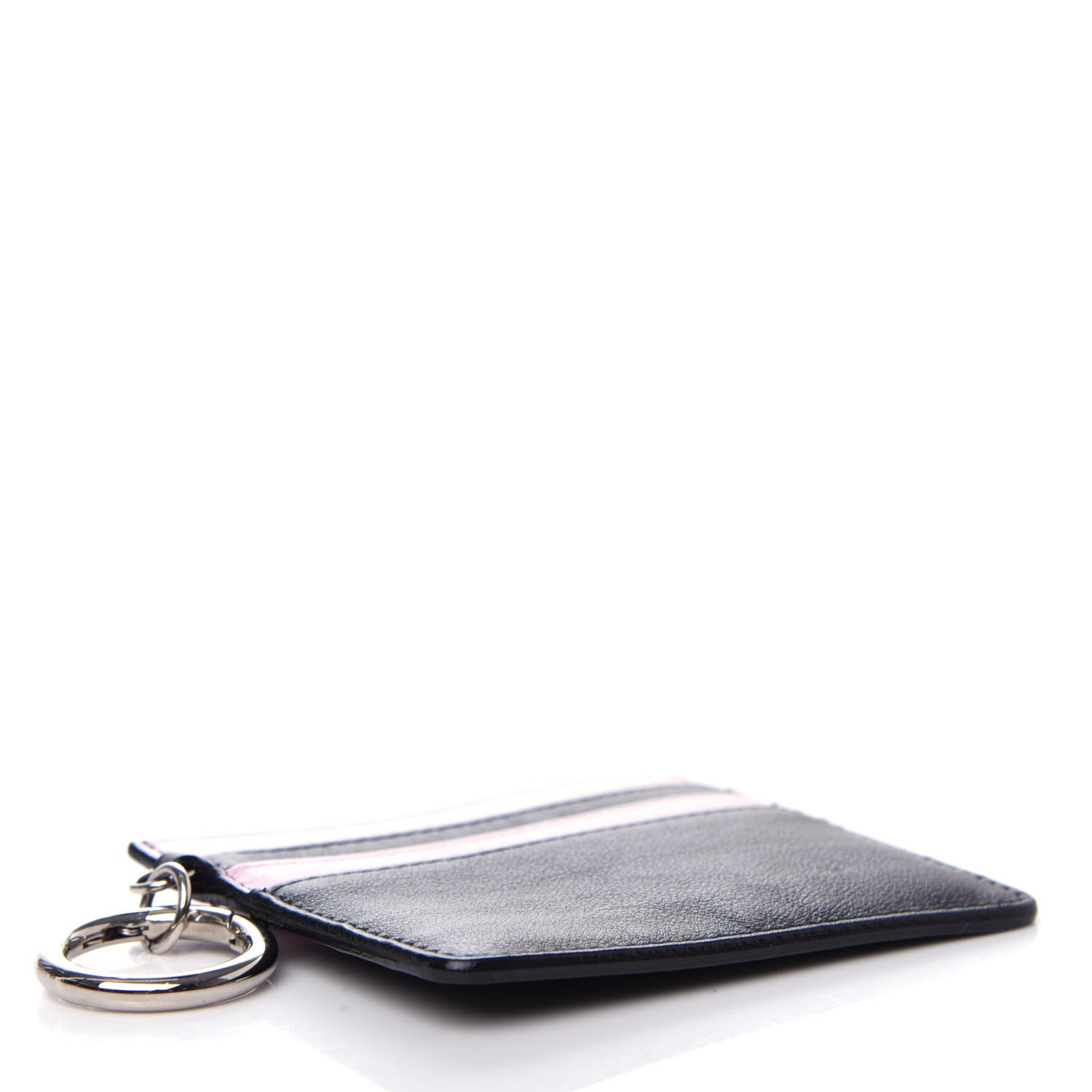 Christian Dior Calfskin Keychain Card Holder Black Pink 4 of 7