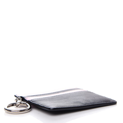 Christian Dior Calfskin Keychain Card Holder Black Pink 4 of 7