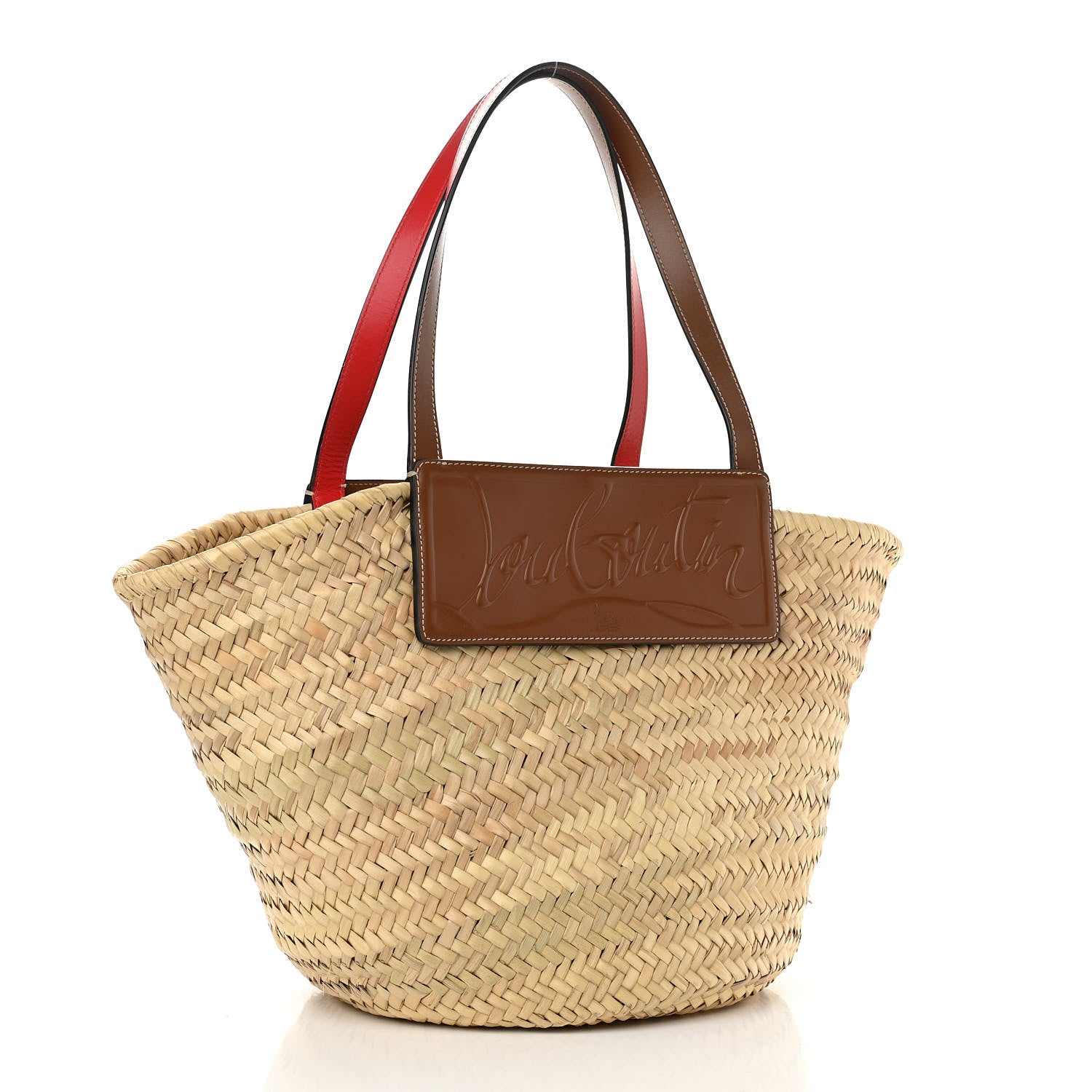 Christian Louboutin Woven Straw Loubishore Tote Beige 3 of 11