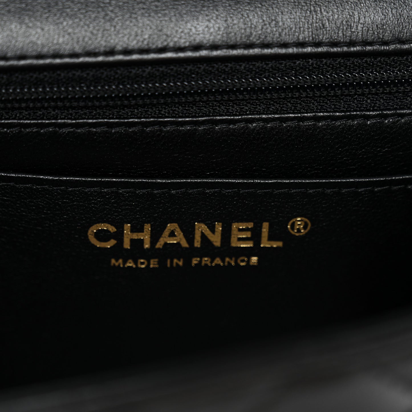 Lambskin Quilted Mini Top Handle Rectangular Flap Black