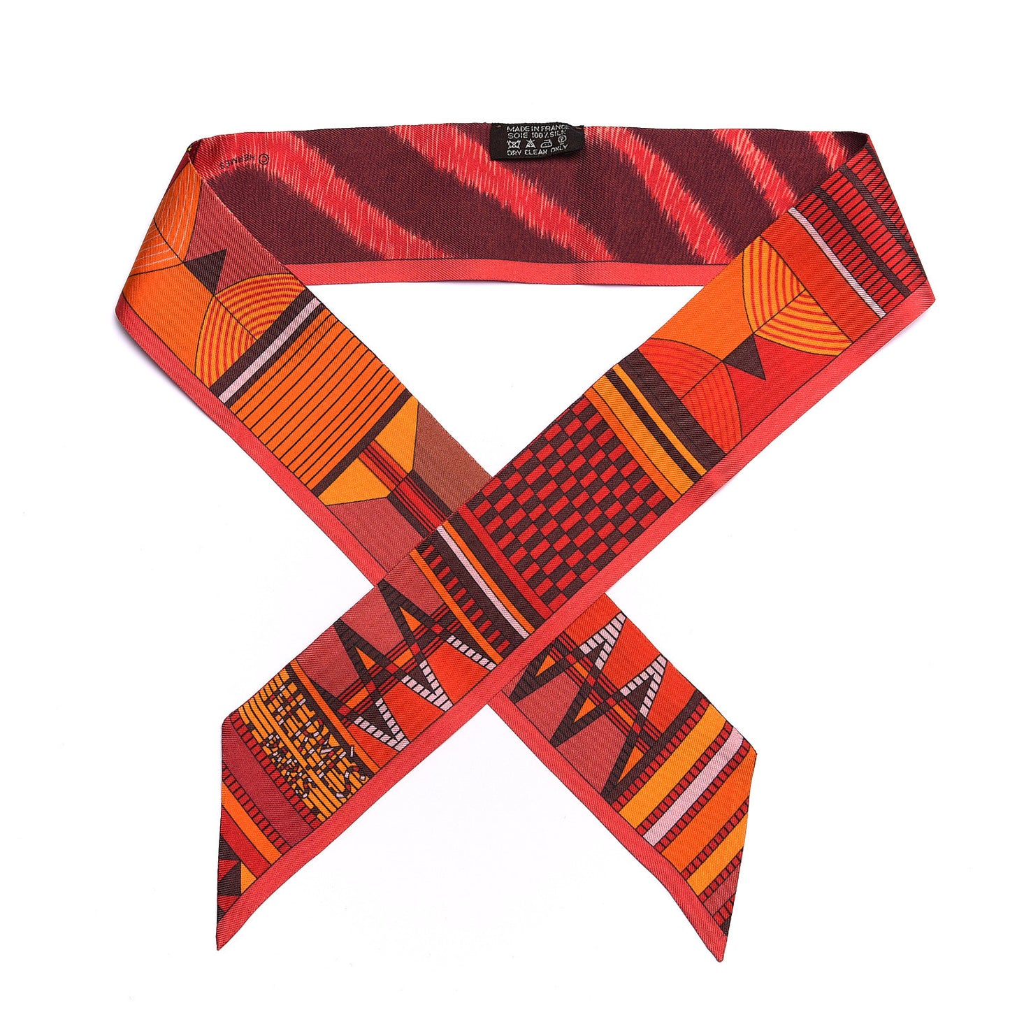 Silk Pelages et Camouflage Twilly Corail Orange Rouge