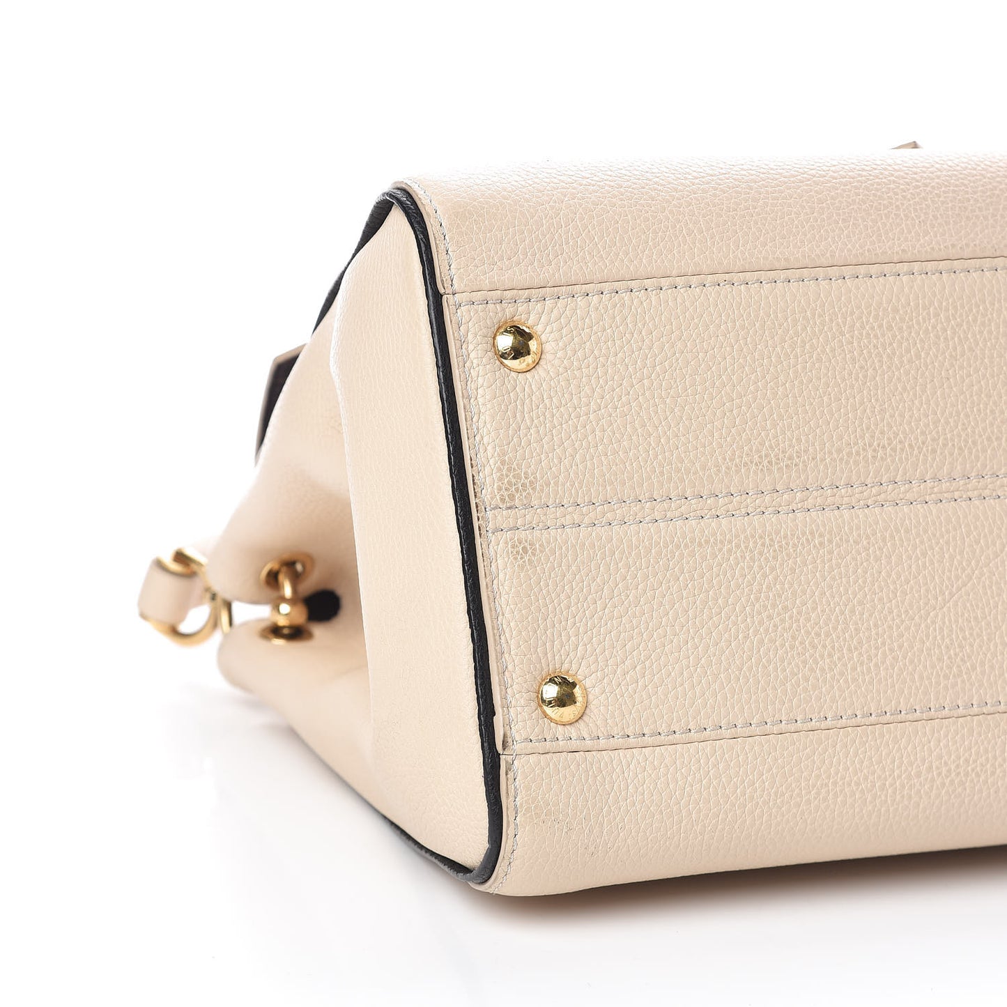 Grained Calfskin Monogram Double V Creme