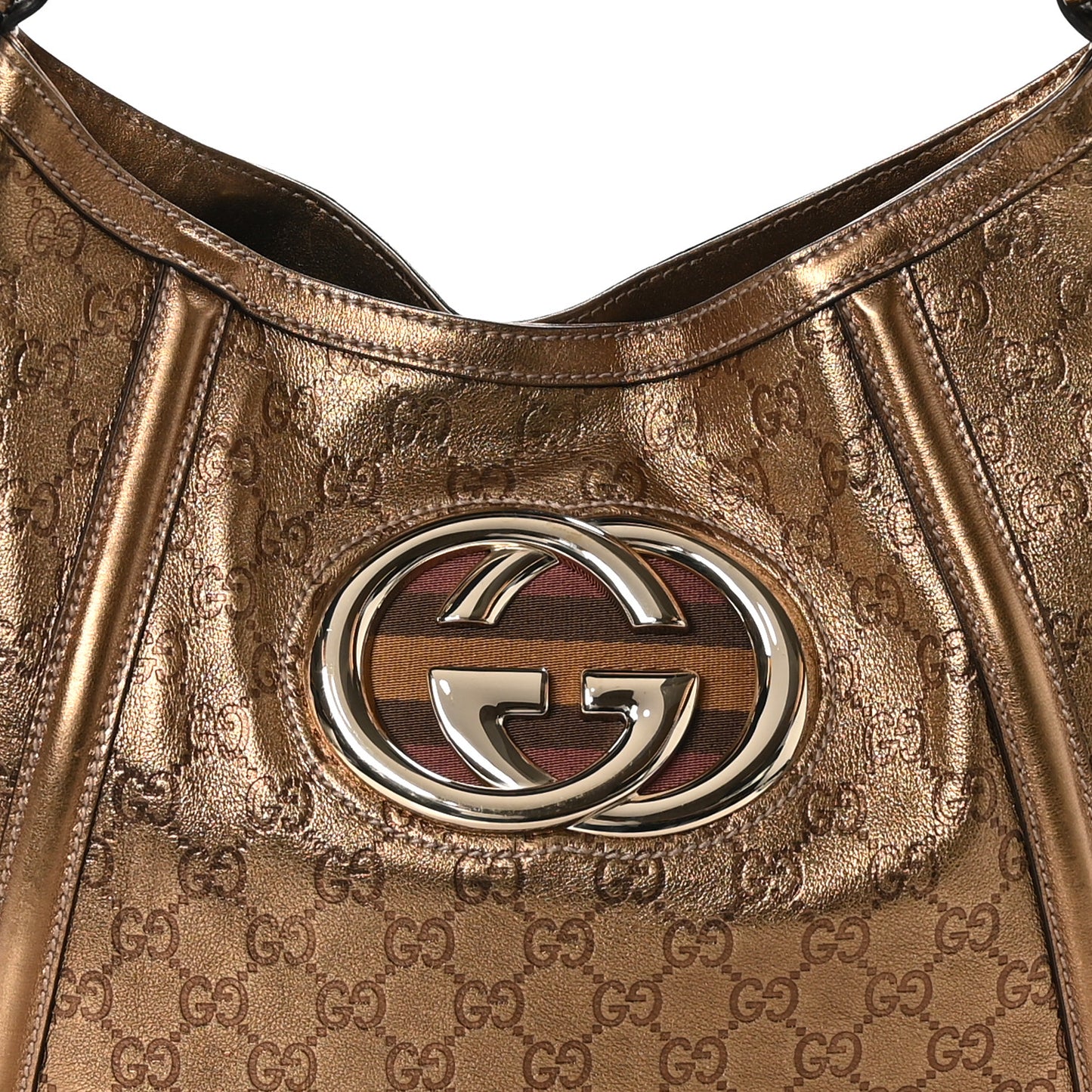 Metallic Guccissima Medium Britt Tote Gold