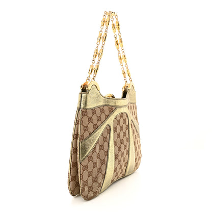 Gucci Monogram Bamboo Chain Tom Ford Shoulder Bag Metallic 3 of 12