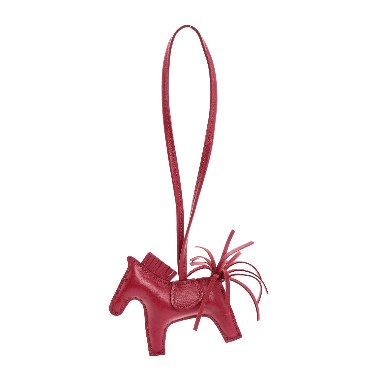 Hermes Milo Lambskin Grigri Rodeo Horse Bag Charm PM Rubis 1 of 5