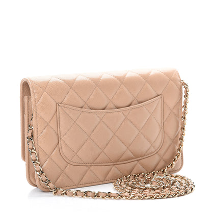 Chanel Caviar Quilted Wallet On Chain WOC Beige 2 of 11