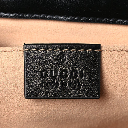 Gucci Monogram Matelasse Diagonal Mini GG Marmont Shoulder Bag Beige Black 6 of 9