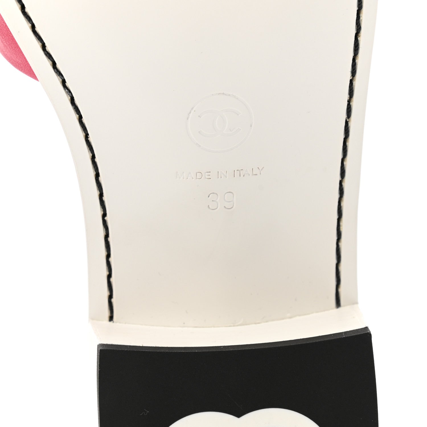 Chanel Calfskin CC Mules 39 Dark Pink White 6 of 10