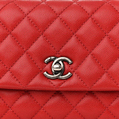 Chanel Caviar Quilted Mini Coco Handle Flap Red 8 of 12