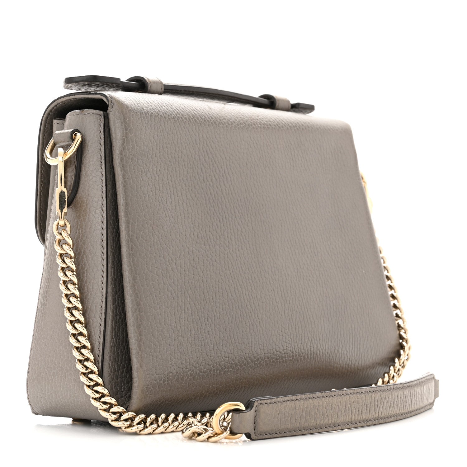 Gucci Dollar Calfskin Interlocking G Top Handle Shoulder Bag Loess 3 of 10