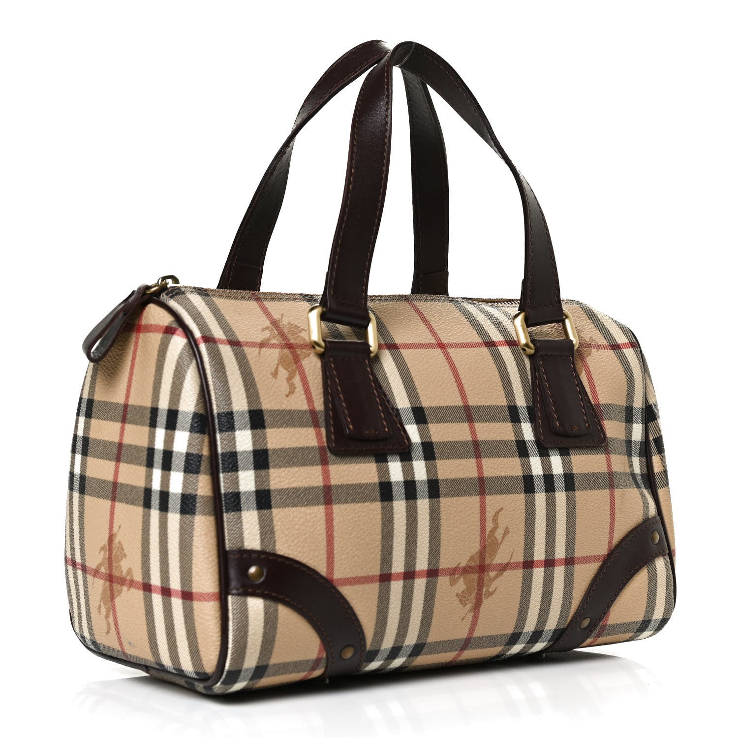 Burberry Haymarket Check Studded Bowler Brown 2 of 10