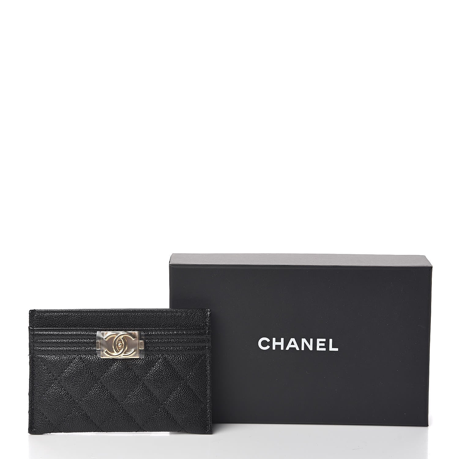Chanel Caviar Quilted Boy Card Holder Black 9 of 9