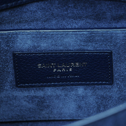 Saint Laurent Grained Calfskin Medium Monogram Sunset Dark Blue 6 of 7