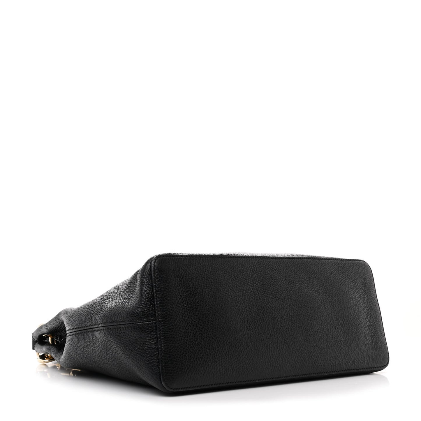 Pebbled Calfskin Large Soho Hobo Black