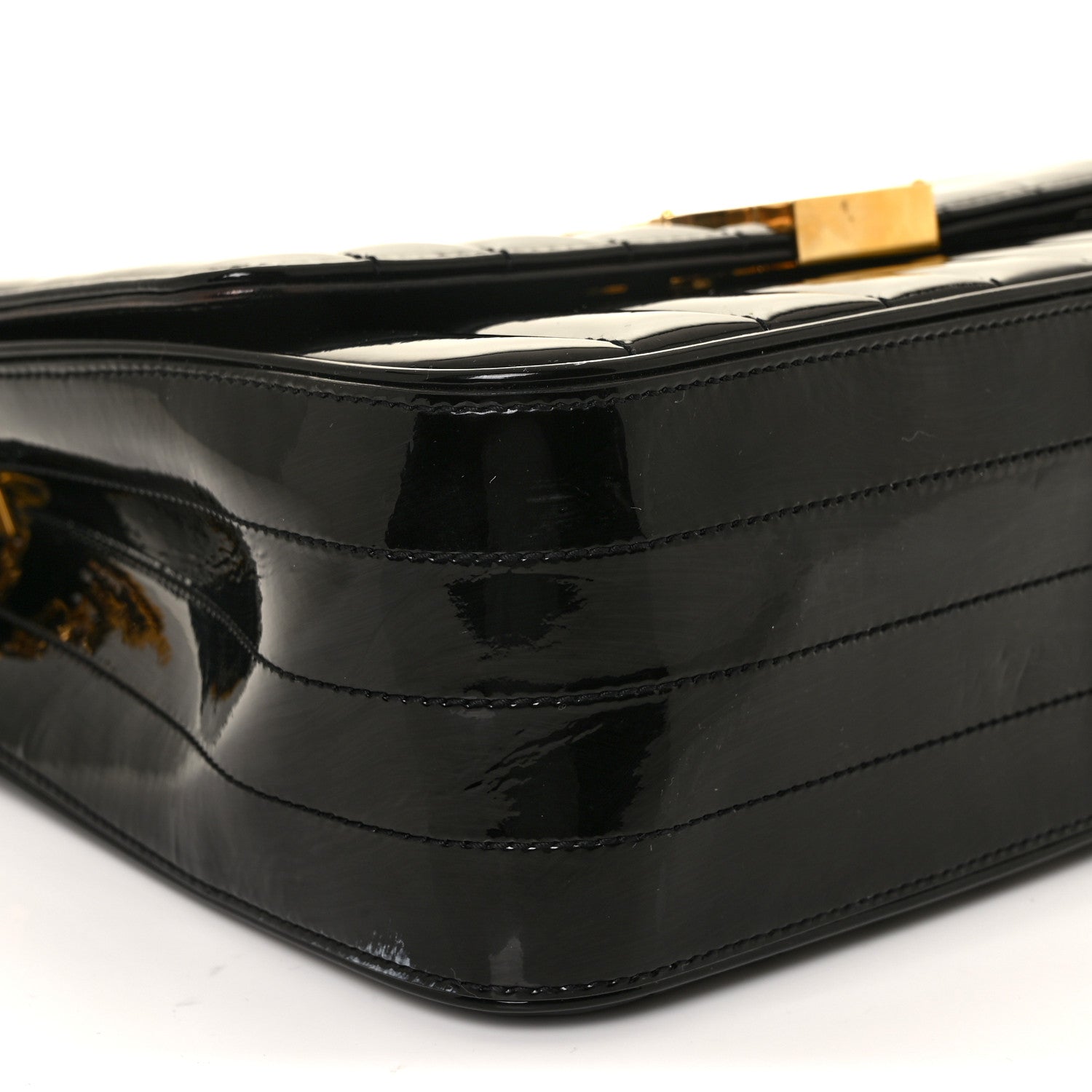 Saint Laurent Patent Matelasse Monogram Large Vicky Chain Bag Black 7 of 10