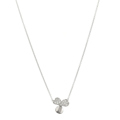 Tiffany Platinum Diamond .17ctw Small Paper Flowers Pendant Necklace 1 of 5