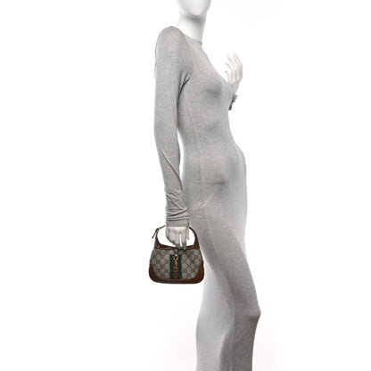 Gucci GG Supreme Monogram Azalea Calfskin Web Mini Jackie 1961 Hobo Beige Ebony Brown Sugar 2 of 10