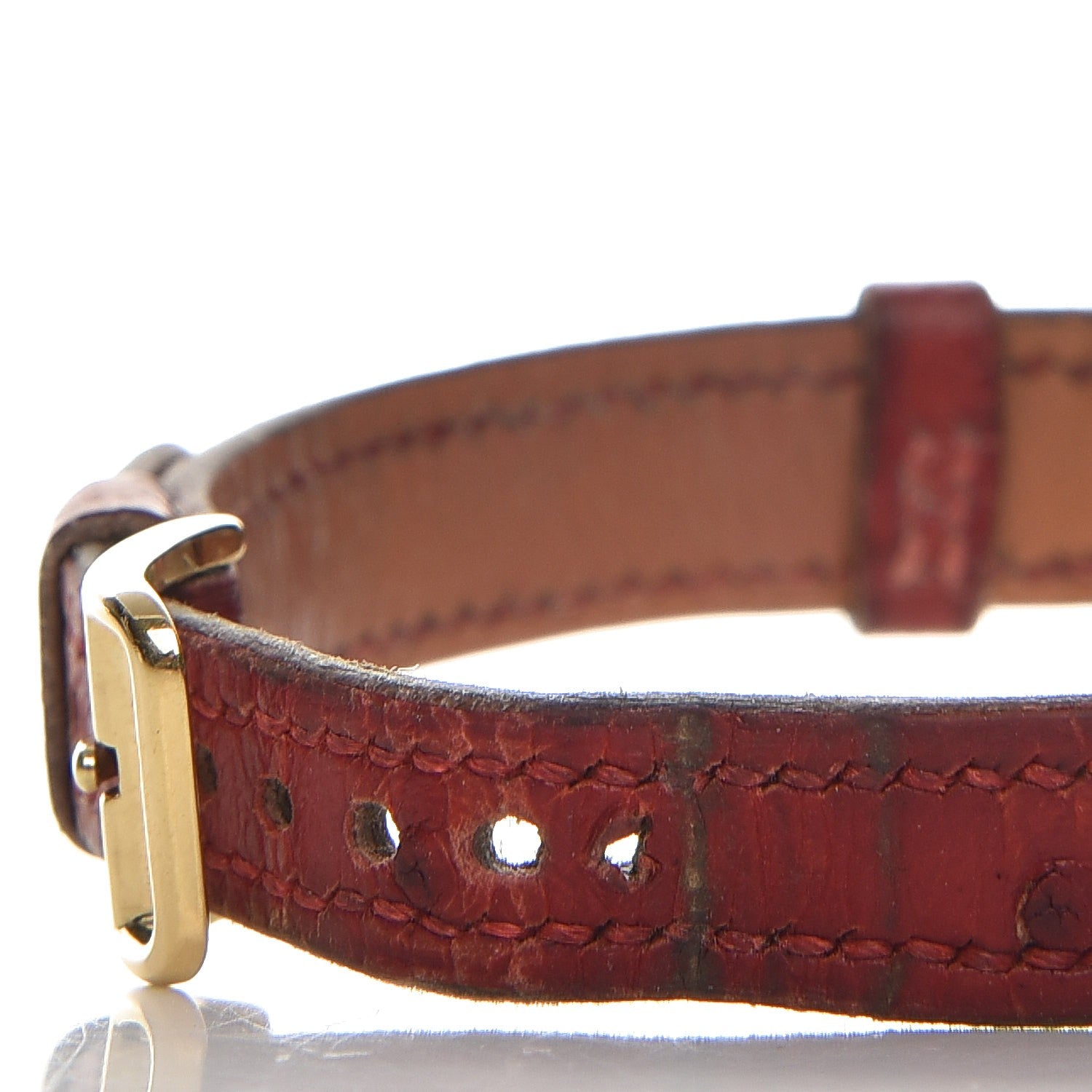 Hermes Stainless Steel Ostrich 23mm Sellier Quartz Watch Rouge 7 of 14