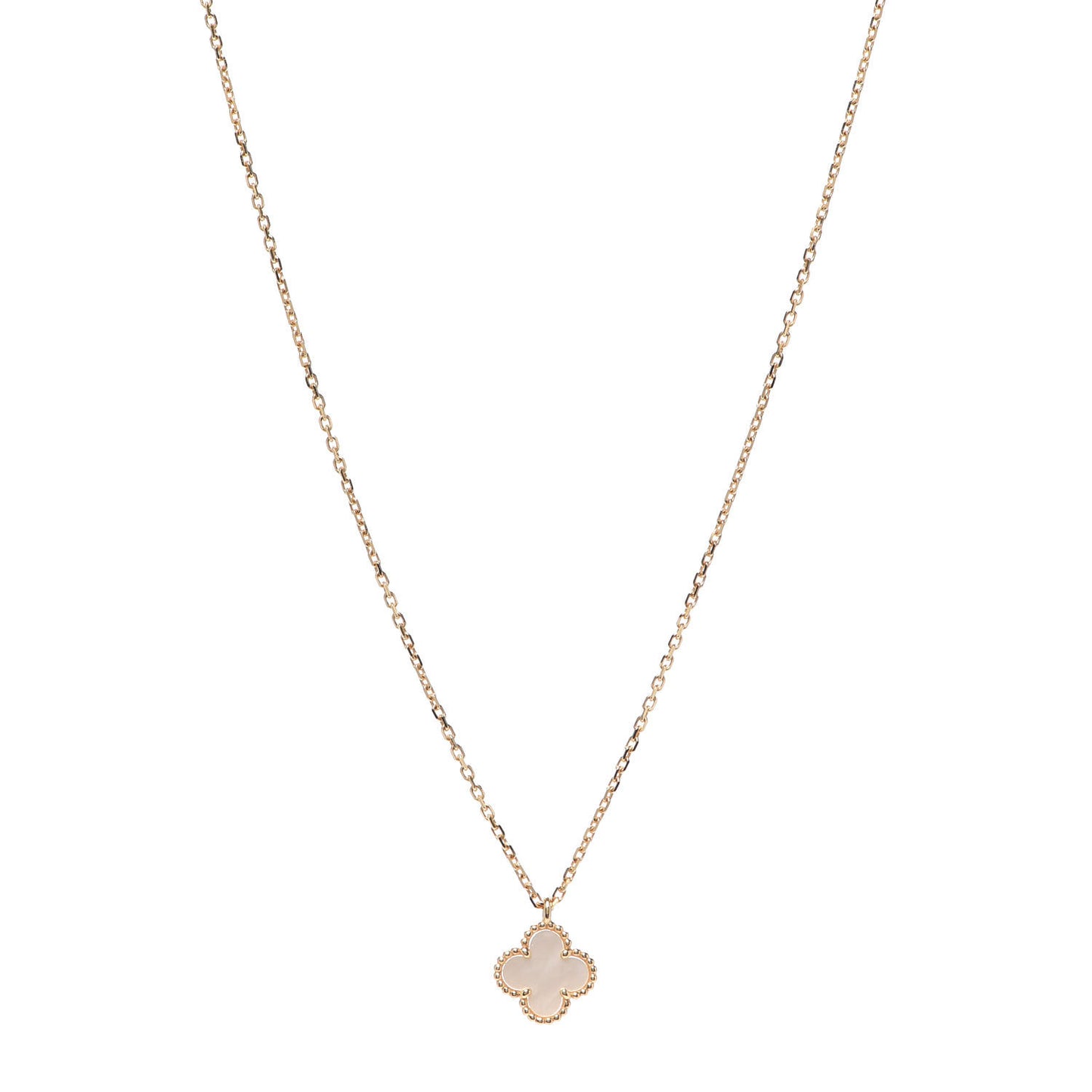 18K Yellow Gold Mother of Pearl Sweet Alhambra Pendant Necklace