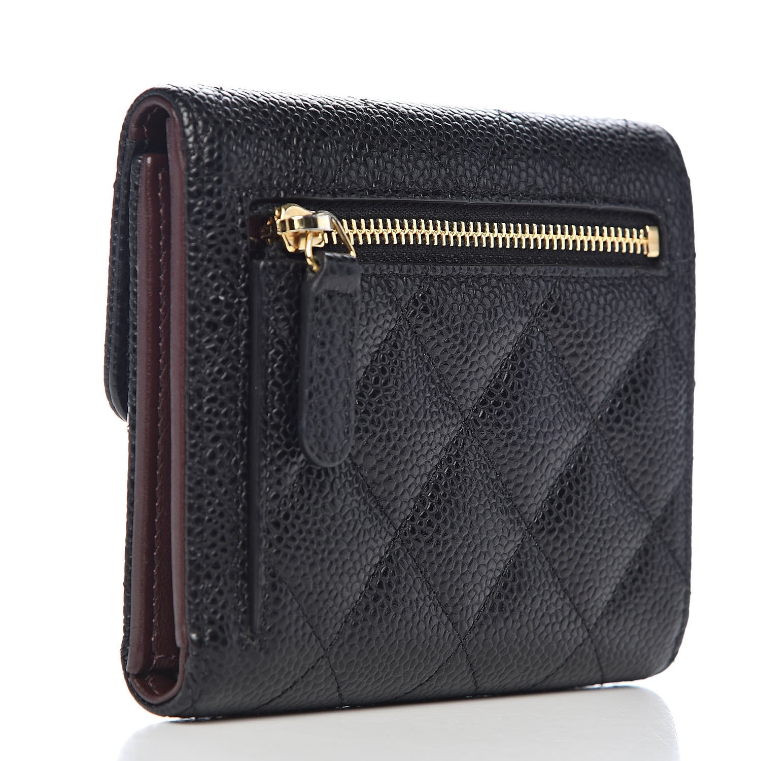 Chanel Caviar Quilted Compact Flap Wallet Black 3 of 7
