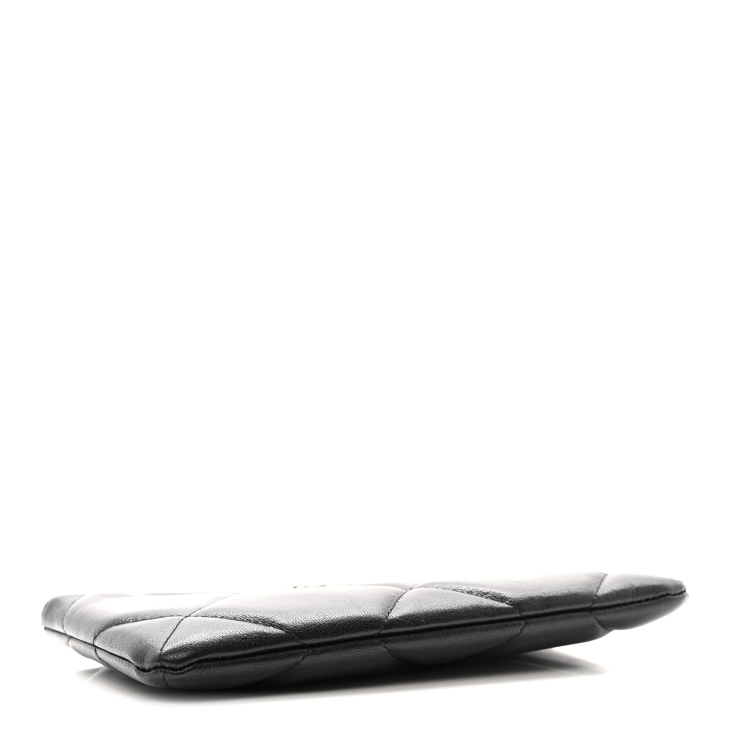 Chanel Shiny Goatskin Quilted Small Chanel 19 Pouch Black 4 of 12
