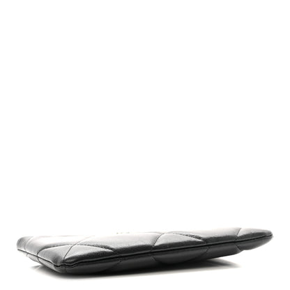Chanel Shiny Goatskin Quilted Small Chanel 19 Pouch Black 4 of 12