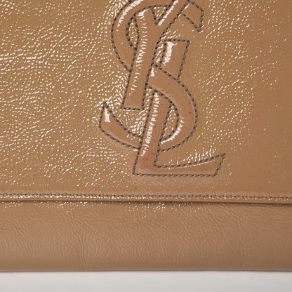 Saint Laurent Textured Patent Monogram Large Belle De Jour Clutch Nude 11 of 16