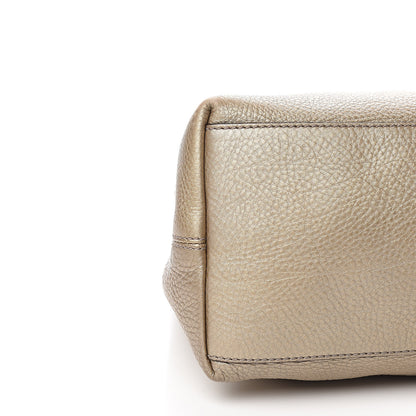 Gucci Metallic Pebbled Calfskin Medium Soho Chain Shoulder Bag Golden Beige 7 of 9