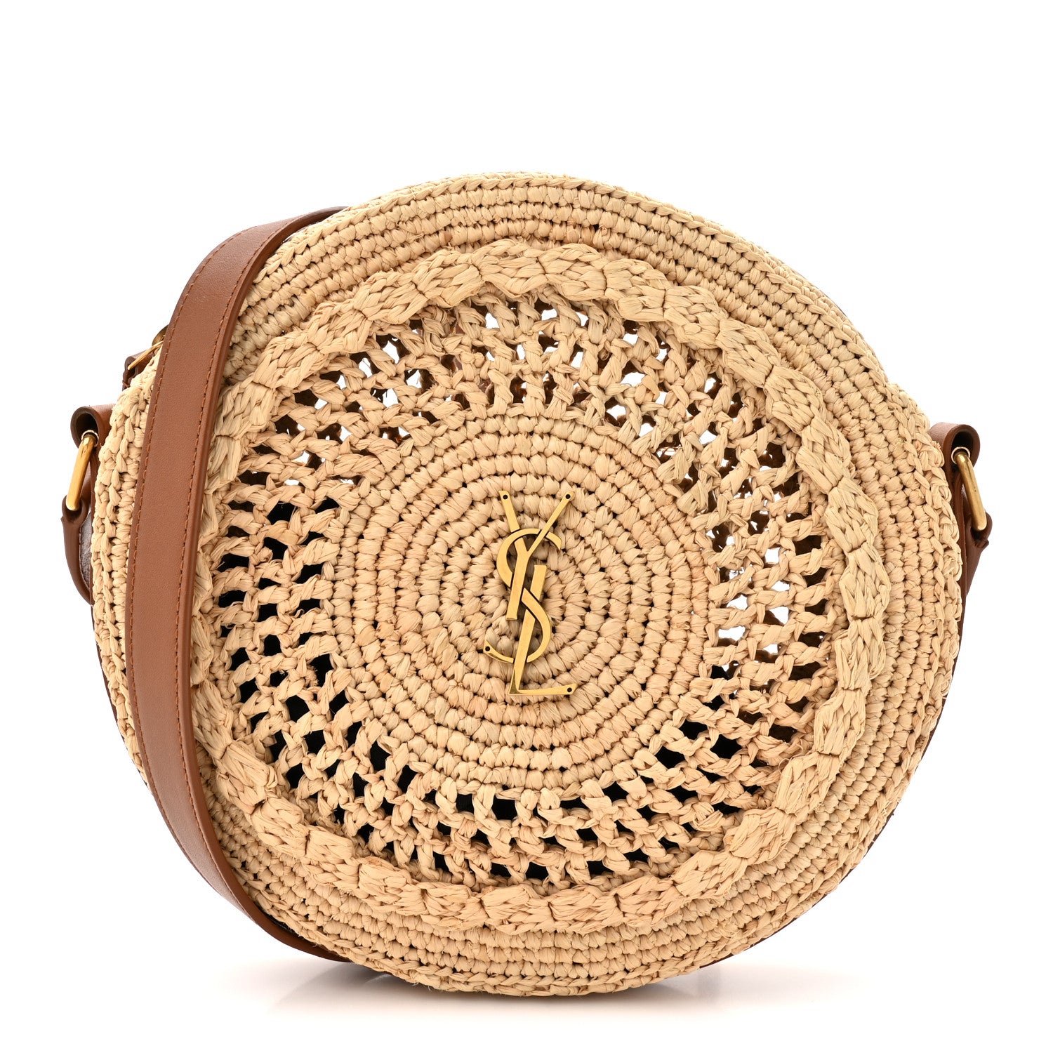 Saint Laurent Raffia Sac Round Naturel 1 of 9
