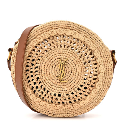 Saint Laurent Raffia Sac Round Naturel 1 of 9
