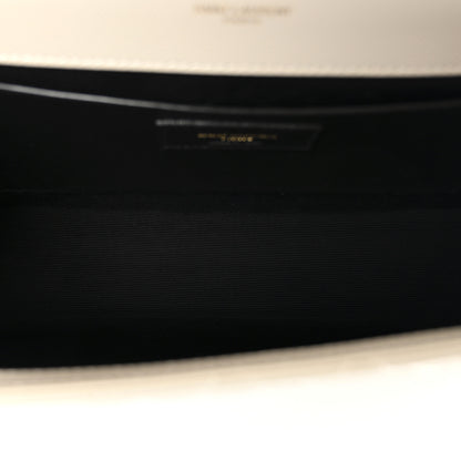 Saint Laurent Grain De Poudre Textured Mixed Matelasse Medium Triquilt Monogram Satchel Crema Soft 5 of 12