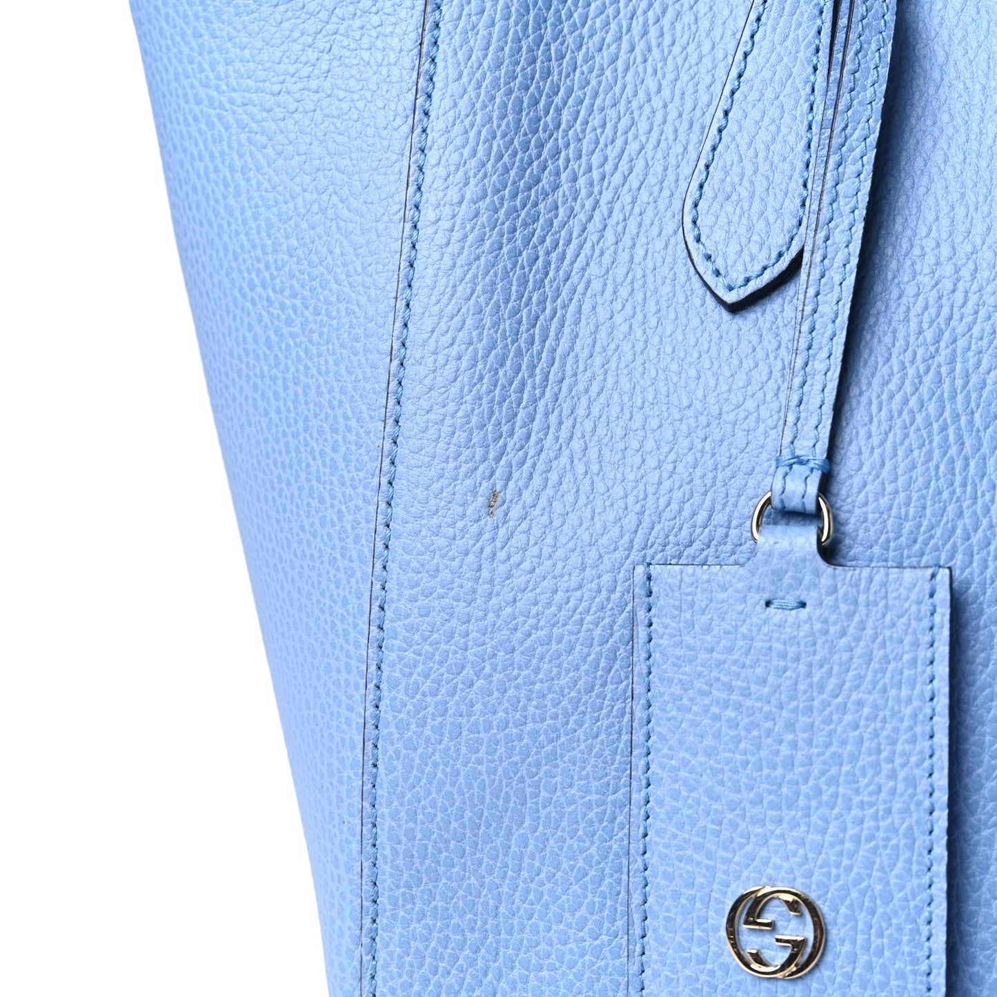 Dollar Calfskin Small Swing Tote Mineral Blue