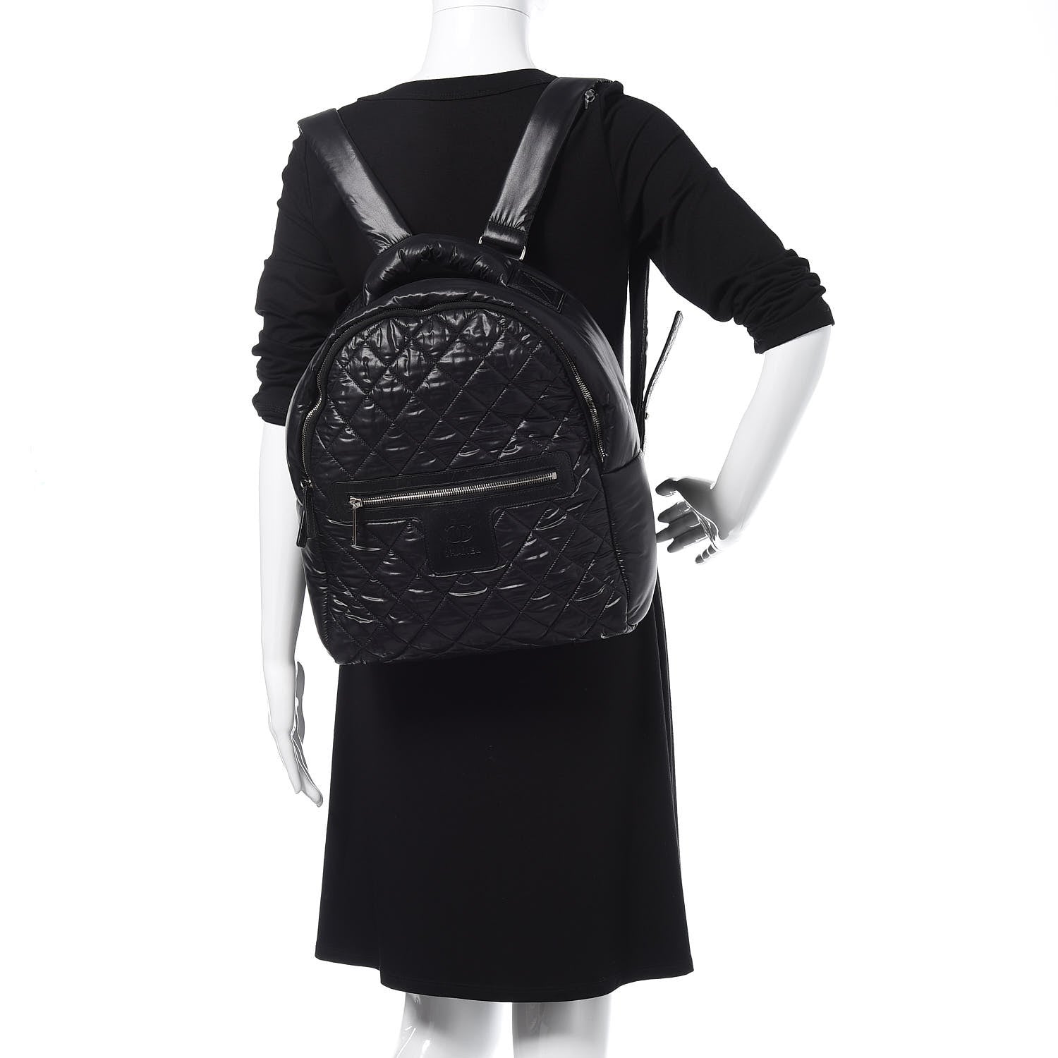 Chanel Nylon Quilted Coco Cocoon Backpack Black 2 of 9
