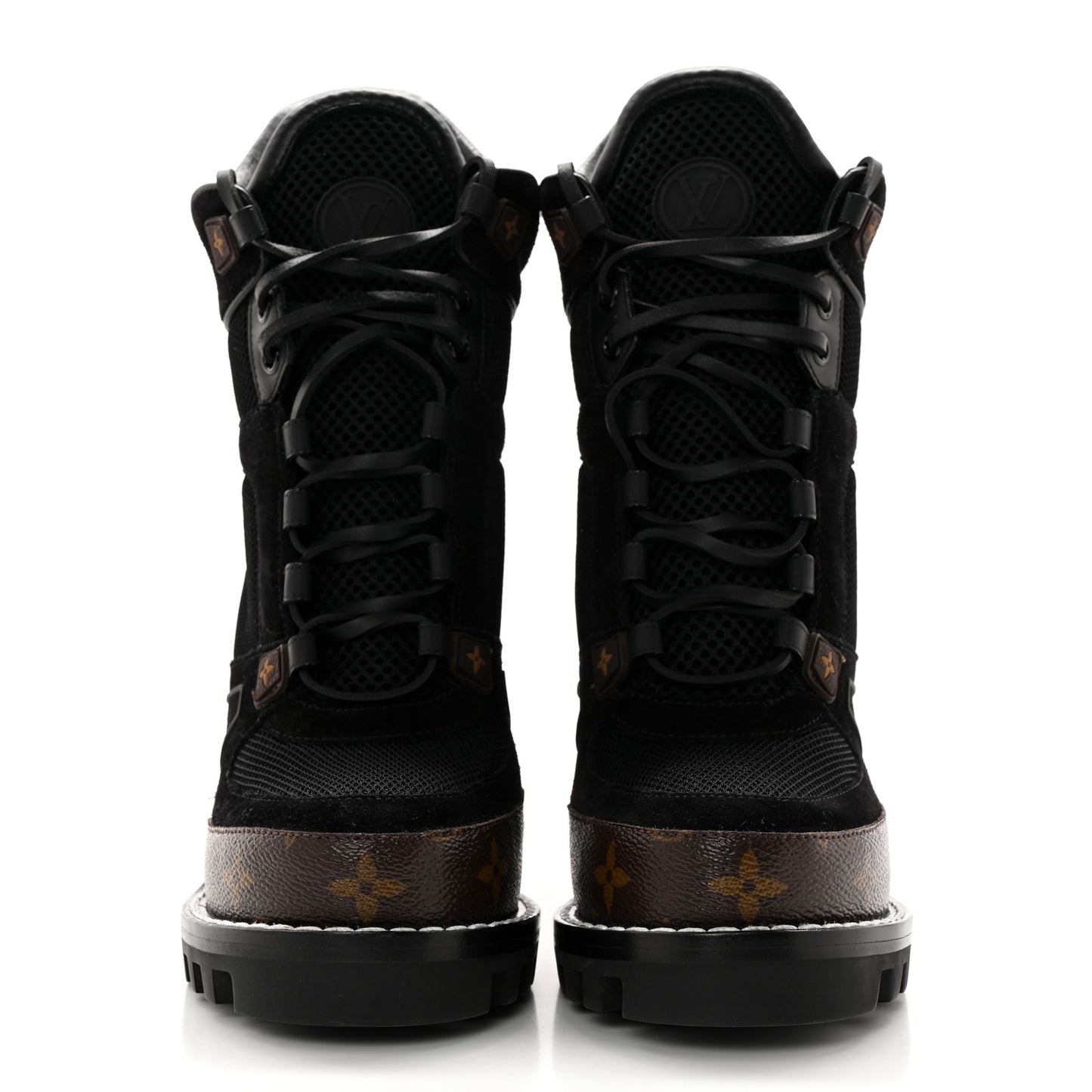 Suede Calfskin Monogram Star Trail Ankle Boots 38 Black