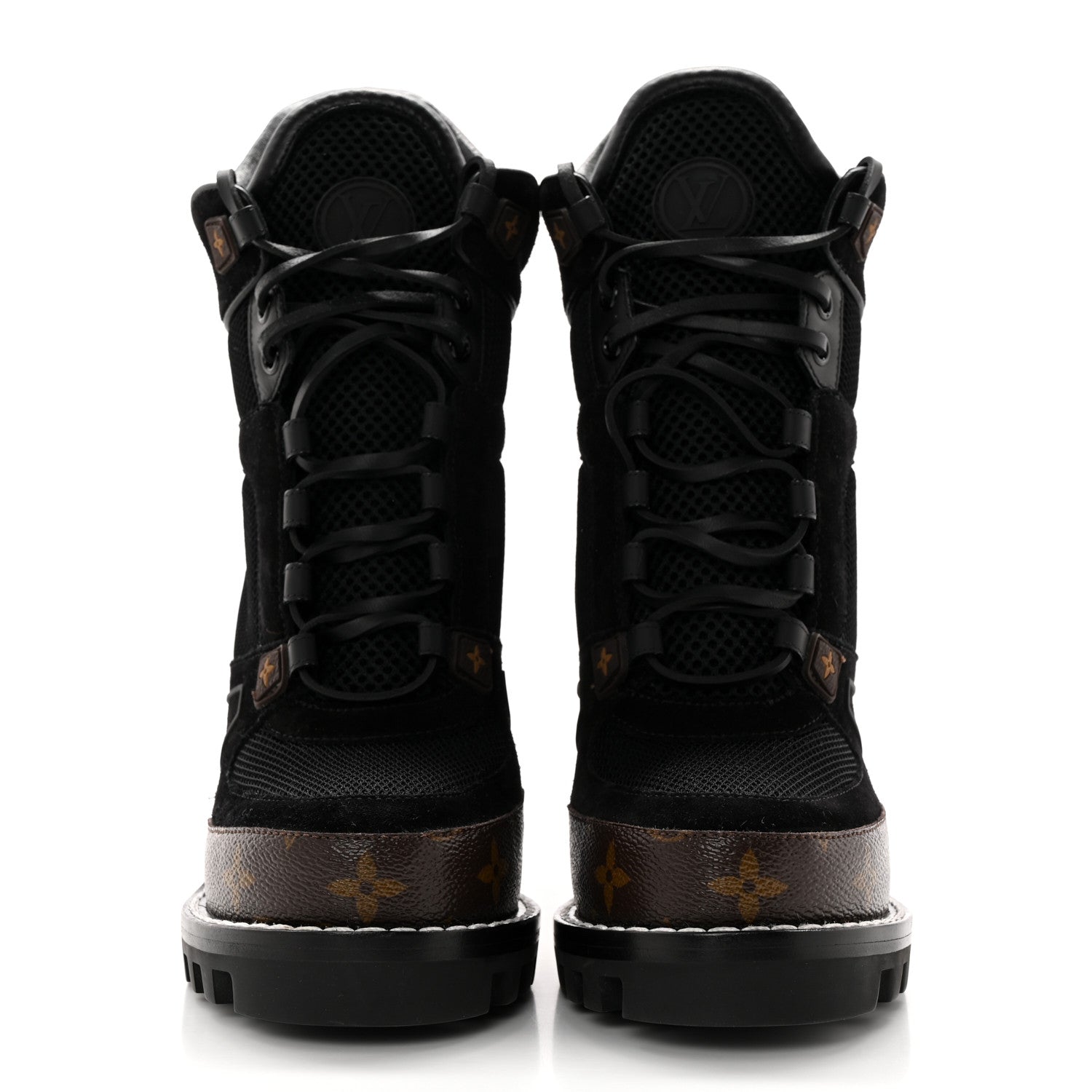 Louis Vuitton Suede Calfskin Monogram Star Trail Ankle Boots 38 Black 2 of 10